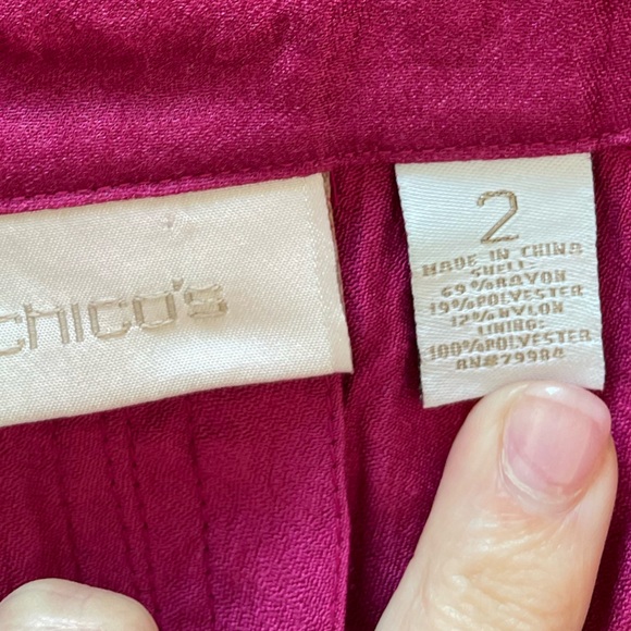 Chico's Fuchsia Open Front Jacket Sz 2 large women’s cardigan - Picture 2 of 6